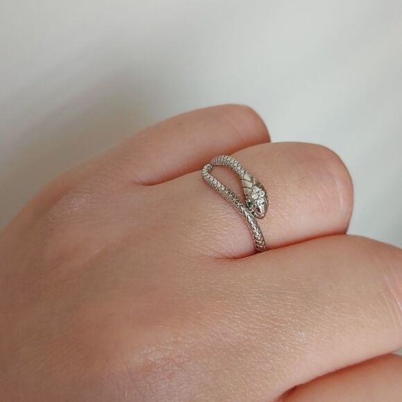 925 Sterling Silver Snake Ring - Picture 7 of 8